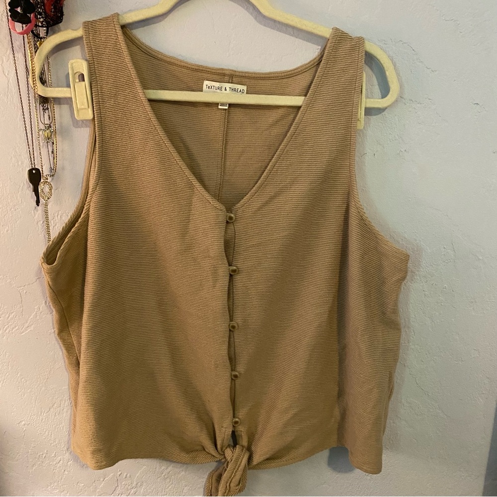 Madewell Texture & Threads Light Brown Top 2X